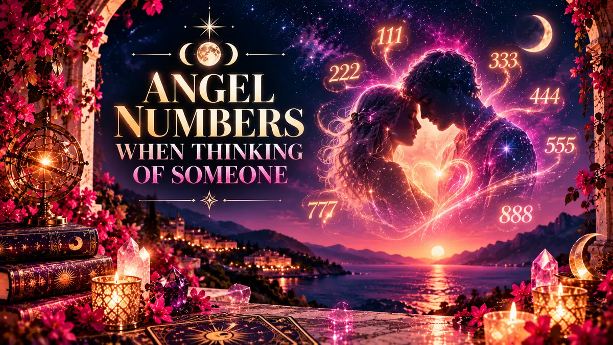 Seeing Angel Numbers When Thinking of Someone illustration by BOTarot