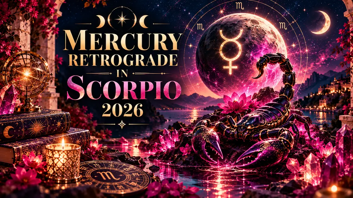 Mercury Retrograde in Scorpio 2026 illustration by BOTarot