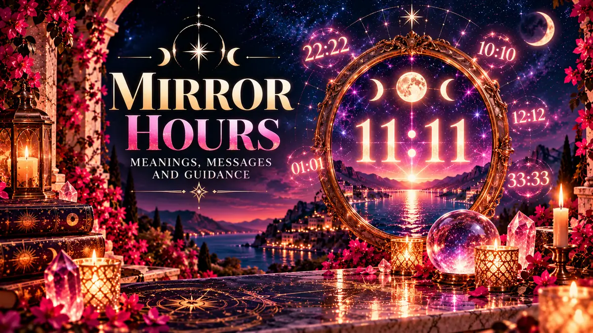 Mirror Hours Meaning illustration by BOTarot