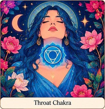 Throat chakra: tarot-style illustration