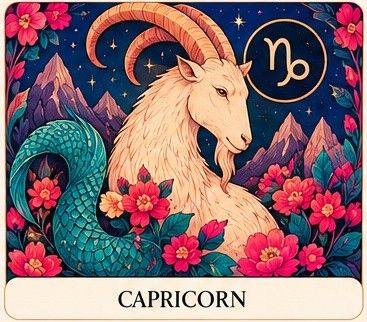 Capricorn zodiac sign illustration