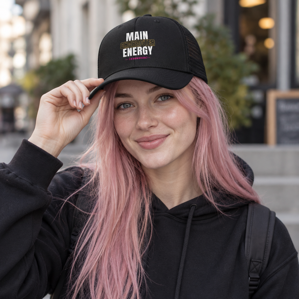 Main Character Energy (`Reversed) Trucker Cap